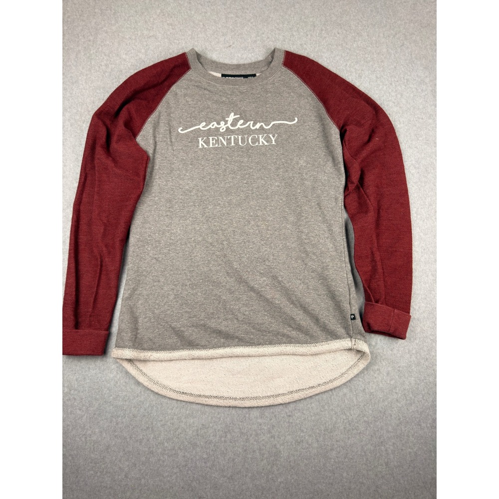Pennant Sportswear Eastern Kentucky Raglan Sweatshirt Grey Maroon Medium